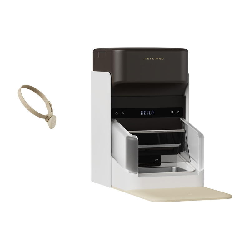 dozator automat de hrană Petlibro Distribuitor de hrană inteligent RFID cu guler, 3L – Zgardă securizată cu cod QR