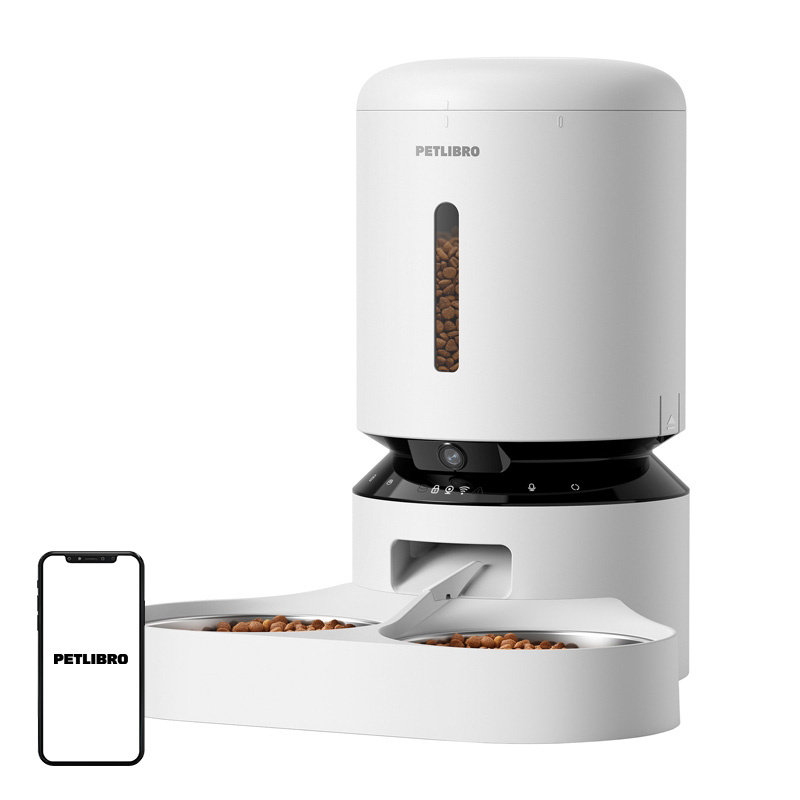 dozator automat de hrană Petlibro Granary dozator de hrană pentru camere cu bol dublu