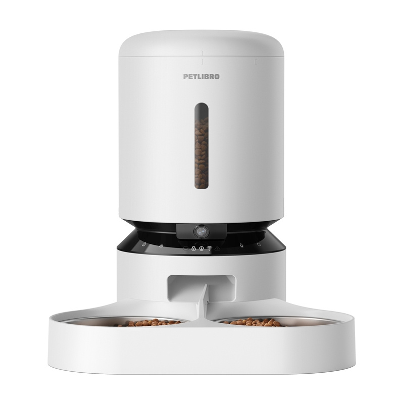 dozator automat de hrană Petlibro Granary dozator de hrană pentru camere cu bol dublu, 5L (alb) – Despre produs