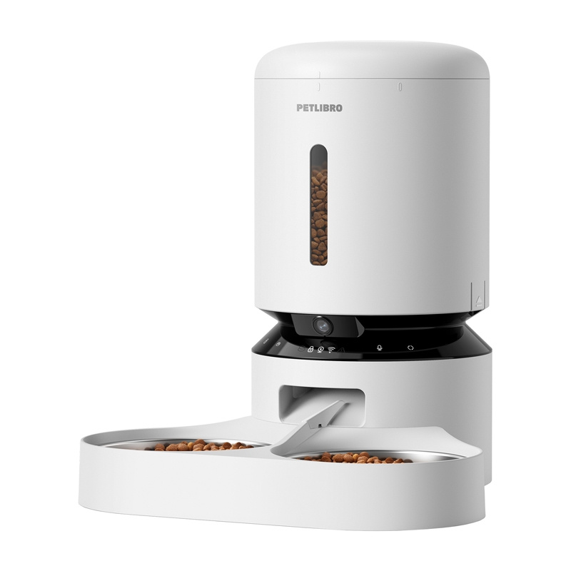 dozator automat de hrană Petlibro Granary dozator de hrană pentru camere cu bol dublu, 5L (alb) – Ai grijă de animalul tău de companie - chiar și atunci când ești plecat
