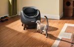litieră automată Catlink Open X negru/gri – siguranta la apropierea pisicii