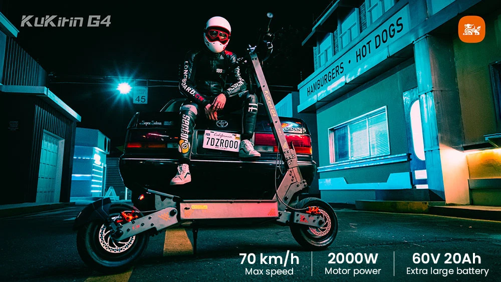Trotinetă electrică KuKirin G4 2026 cu motor de 2000W și viteză maximă 70 km/h