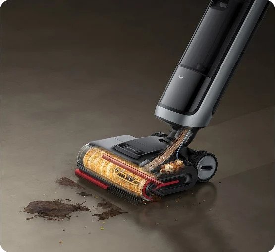 Dreame H15 Pro Heat curata murdarie lipicioasa si uscata cu ajutorul spalarii cu apa fierbinte